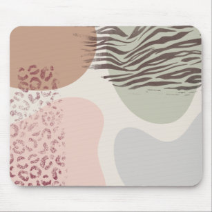 Abstract Earth Tones Animal Print Mouse Pad