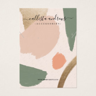 Abstract Earth Tones Gold Earring Necklace Display