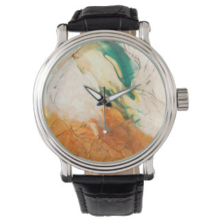 Abstract Earth Tones Marble Art Watch