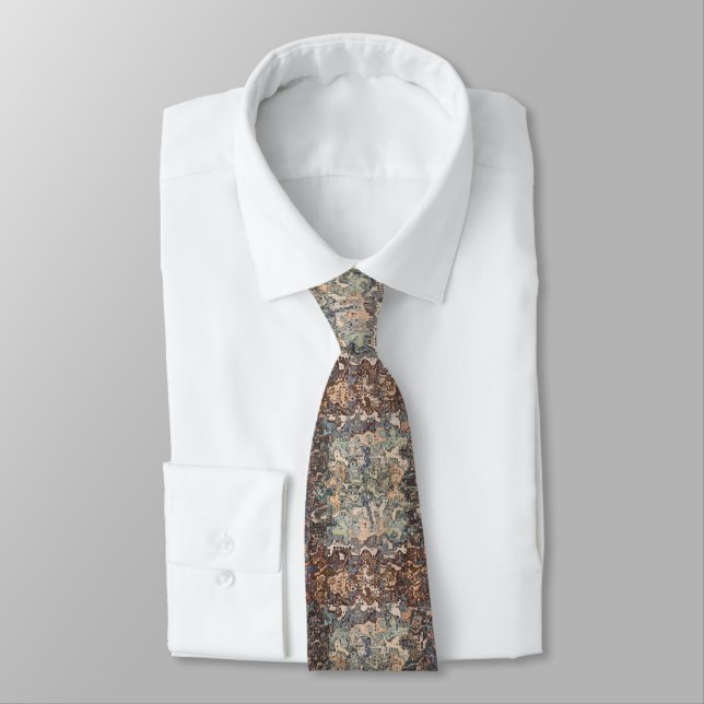 Abstract Earth Tones Pattern Tie (Tied)