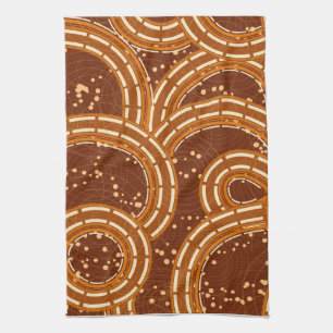 Abstract Earthtoned Swirls Kitchen Towel
