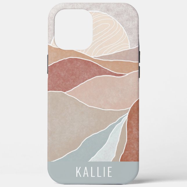 Abstract Earthy Desert Sunset Landscape Case-Mate iPhone Case (Back)