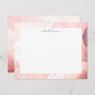 Abstract Earthy Watercolor Border Personalized Not Card