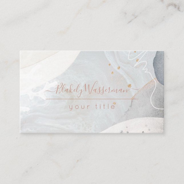 Abstract Earthy Watercolor Organic Shapes Textures Business Card (Front)