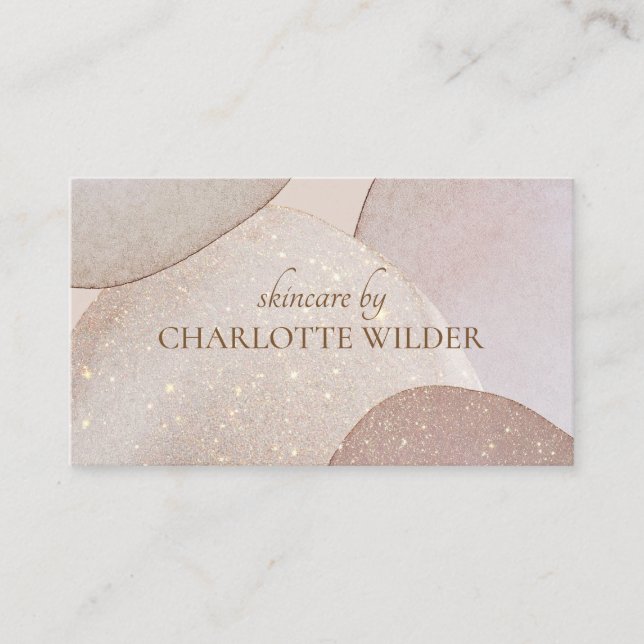 Abstract Earthy Watercolor Skincare Business Card (Front)