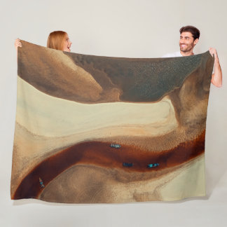Abstract Earthy Waves Fleece Blanket