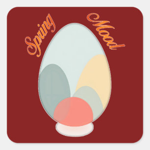 Abstract Easter Egg – Modern Art - Autocolante Square Sticker