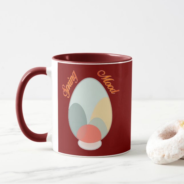 Abstract Easter Egg – Modern Art - caneca Mug (With Donut)
