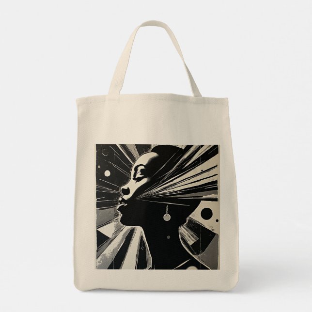 Abstract Ebony Tote Bag (Back)