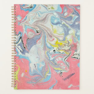 Abstract Ebru Water Marbling Pastel Planner