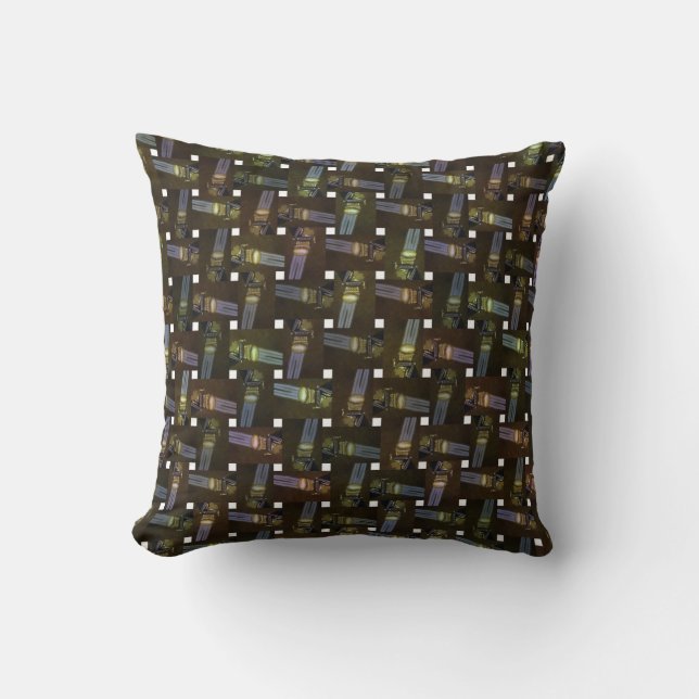 Abstract Egyptian Princess Cross Weave Pattern, Throw Pillow (Front)