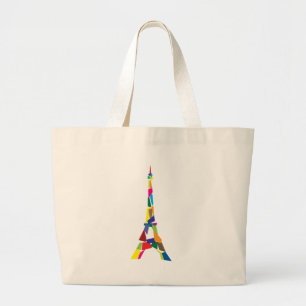 Abstract Eiffel Tower, France, Paris Large Tote Bag