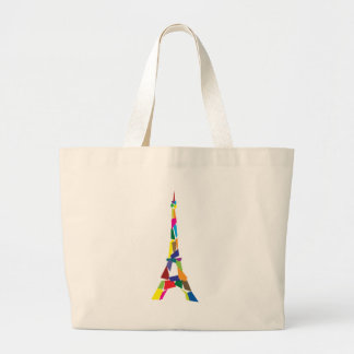 Abstract Eiffel Tower, France, Paris Large Tote Bag