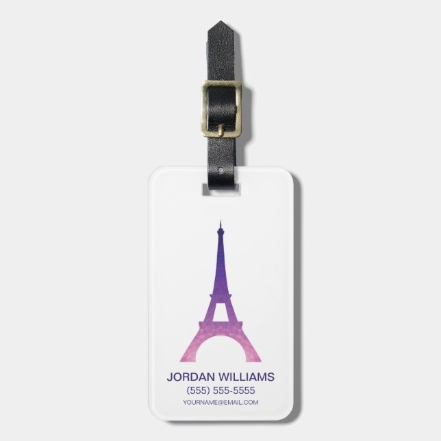 Abstract Eiffel Tower Luggage Tag (Front Vertical)