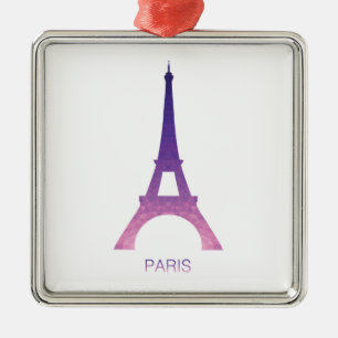 Abstract Eiffel Tower Metal Ornament