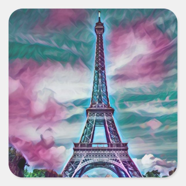 Abstract Eiffel Tower  Square Sticker (Front)