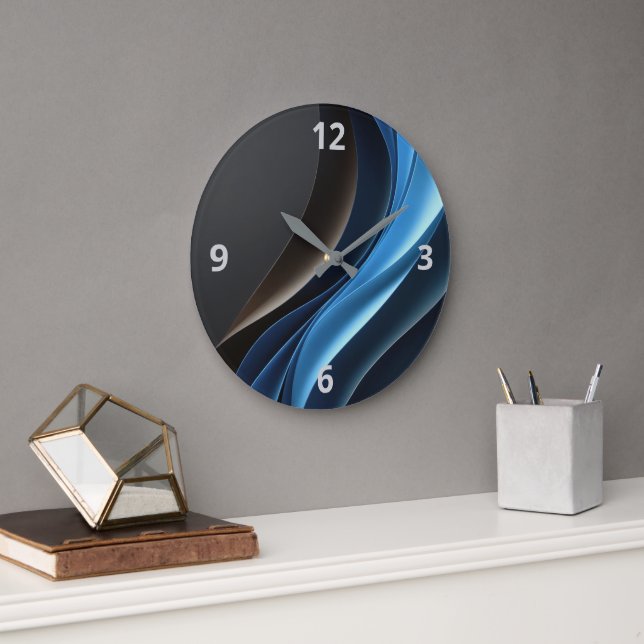 Abstract Elegance Customizable Clock - Round (Office)
