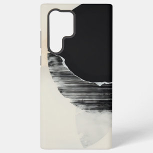 Abstract Elegance: Encaustic Fusion of Black and W Samsung Galaxy Case