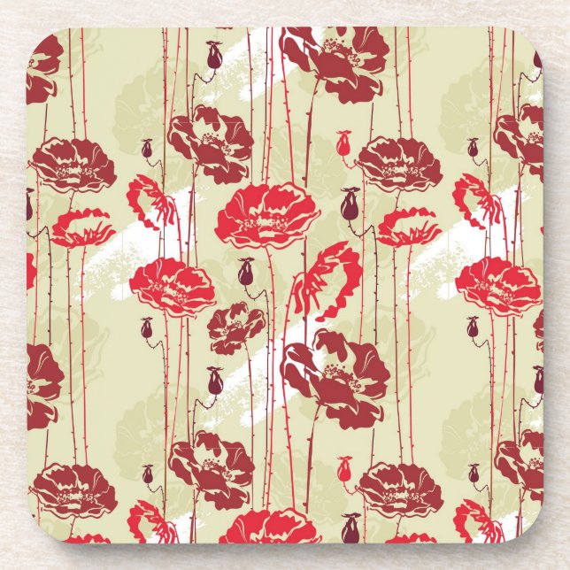 Abstract Elegance floral pattern 2 Coaster (Front)