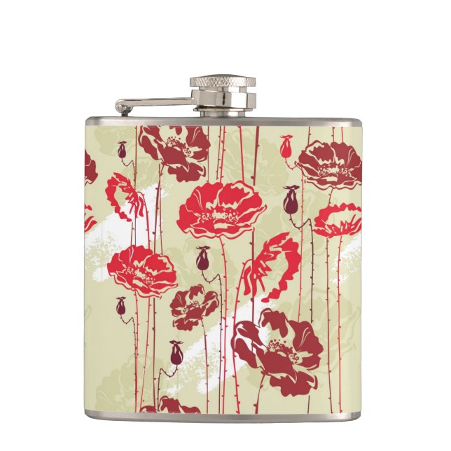 Abstract Elegance floral pattern 2 Hip Flask (Front)