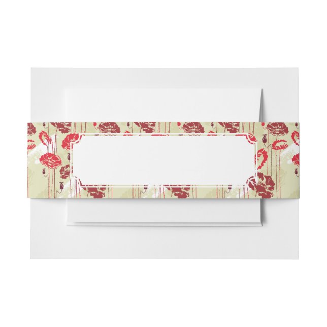 Abstract Elegance floral pattern 2 Invitation Belly Band (Front Example)