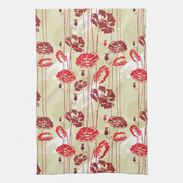 Abstract Elegance floral pattern 2 Kitchen Towel (Vertical)