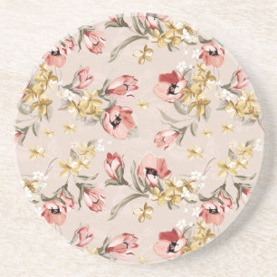 Abstract Elegance floral pattern 3 Coaster