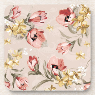 Abstract Elegance floral pattern 3 Coaster