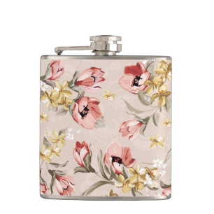 Abstract Elegance floral pattern 3 Hip Flask
