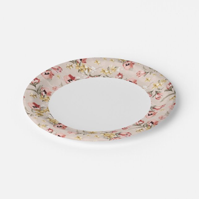 Abstract Elegance floral pattern 3 Paper Plate (Angled)