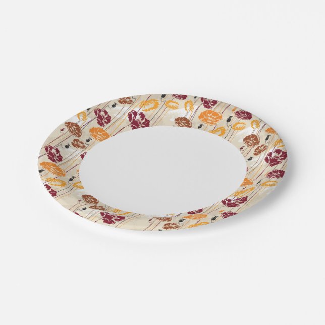 Abstract Elegance floral pattern 4 Paper Plate (Angled)