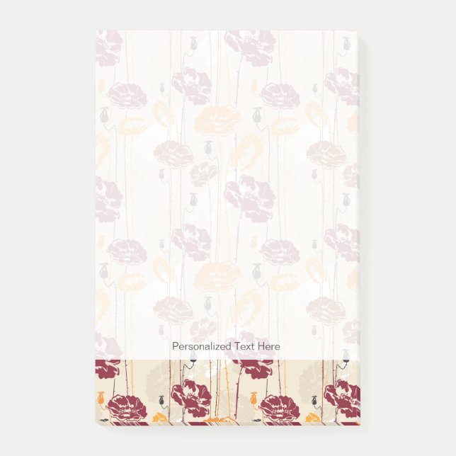 Abstract Elegance floral pattern 4 Post-it Notes (Front)
