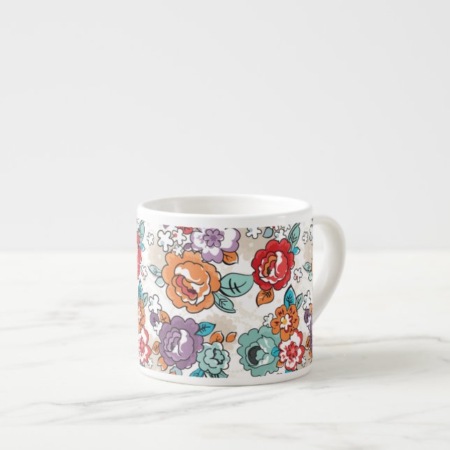 Abstract Elegance floral pattern 5 Espresso Cup (Front Right)