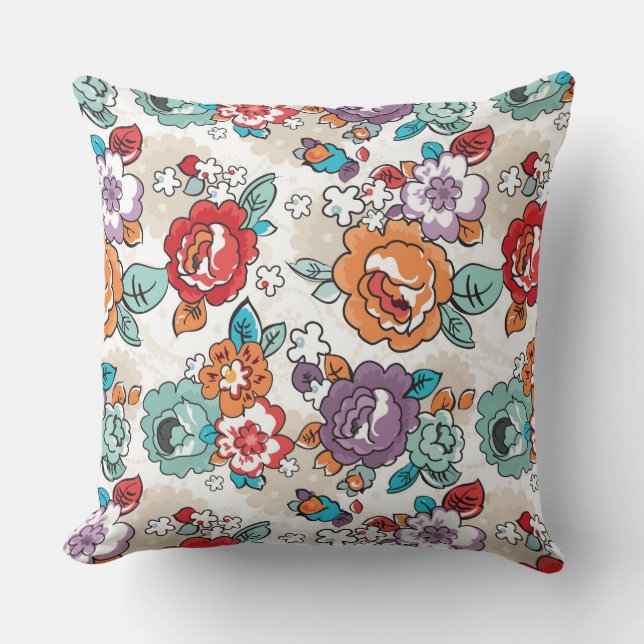 Abstract Elegance floral pattern 5 Throw Pillow (Front)