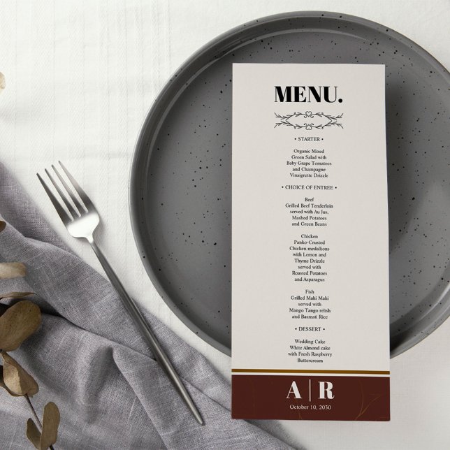 Abstract Elegance Golden Frame Wedding Menu (Creator Uploaded)
