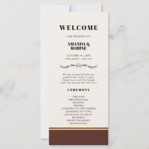 Abstract Elegance Golden Frame Wedding Programs
