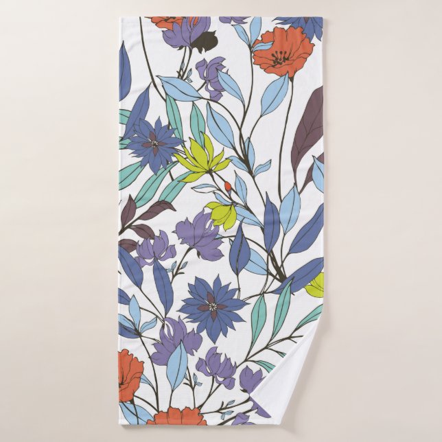 Abstract elegance pattern with floral background.  bath towel (Bath Towel)
