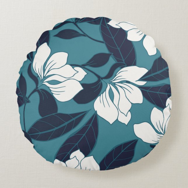 Abstract elegance pattern with floral background.  round pillow (Front)