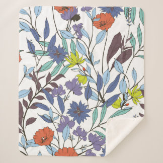 Abstract elegance pattern with floral background.  sherpa blanket