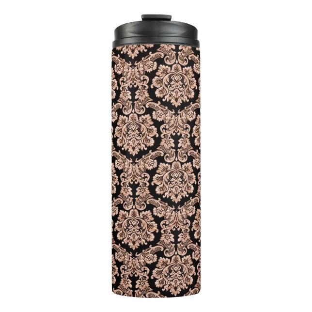 Abstract elegance pattern with floral background.  thermal tumbler (Front)
