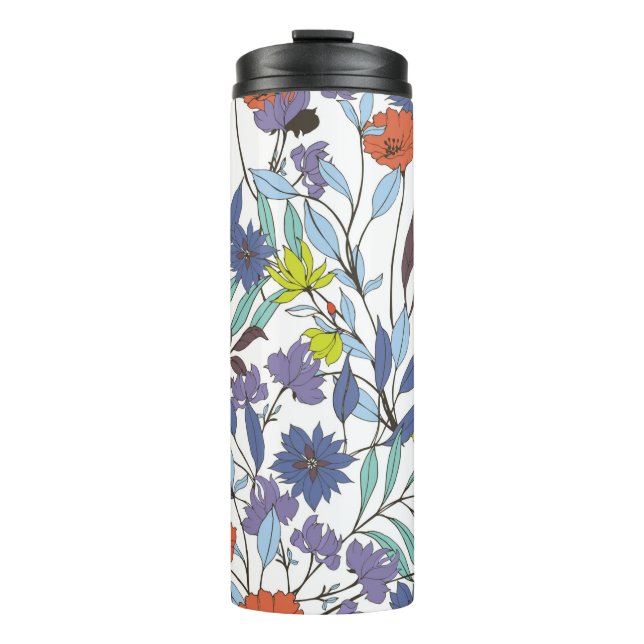 Abstract elegance pattern with floral background.  thermal tumbler (Front)