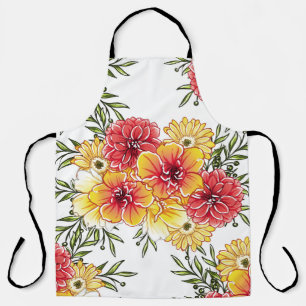 Abstract elegance seamless pattern with floral bac apron