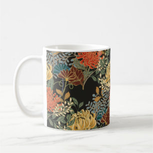 Abstract elegance seamless pattern with floral bac coffee mug