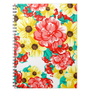 Abstract elegance seamless pattern with floral bac notebook