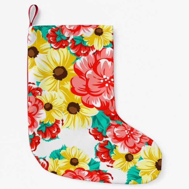 Abstract elegance seamless pattern with floral bac small christmas stocking (Front)