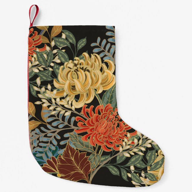 Abstract elegance seamless pattern with floral bac small christmas stocking (Front)