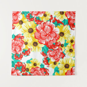 Abstract elegance seamless pattern with floral bac tapestry