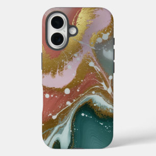 Abstract elegance with swirling patterns and fluid iPhone 16 case