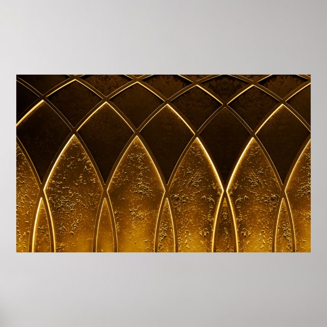 Abstract elegant art deco geometric ornamented gol poster (Front)