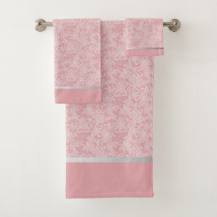 Abstract Elegant Blush Pink Bath Towel Set